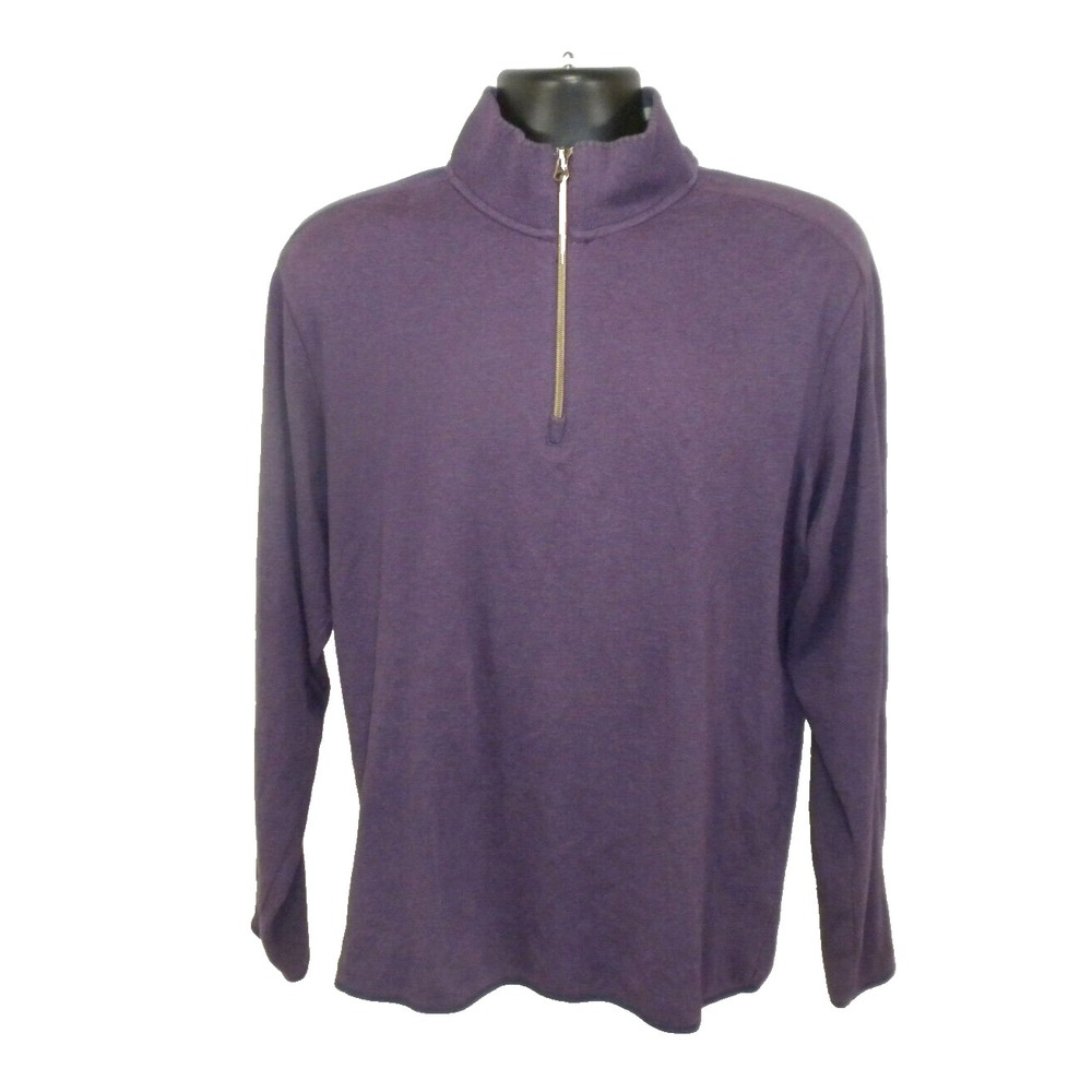 Robert Graham Sweater Mens M Purple 1/4 Zip Classic Fit Mock Neck Pullover Golf - Picture 2 of 11